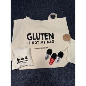 Lot 5 2 Gluten Free Ecru Crochet Tote Bags 15X17 Beach Bag 3 Chip Clips All NEW